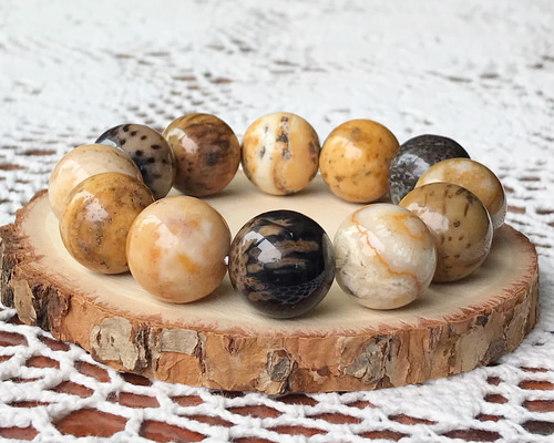 木化石 珪化木 ペトリファイトウッド 超大玉 天然石 ブレスレット