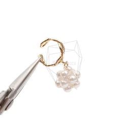 ERG-2092-G [2件裝] 珍珠圓形耳夾耳環 第4張的照片