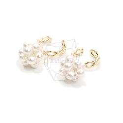 ERG-2092-G [2件裝] 珍珠圓形耳夾耳環 第2張的照片