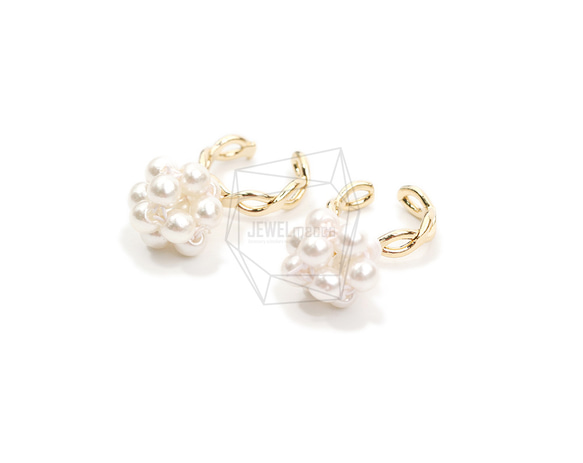 ERG-2092-G [2件裝] 珍珠圓形耳夾耳環 第2張的照片