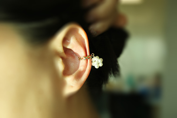 ERG-2092-G [2件裝] 珍珠圓形耳夾耳環 第6張的照片