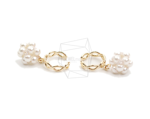 ERG-2092-G【2個入り】パールラウンドイヤーカフ/Pearl Round Earcuffs Earrings 3枚目の画像