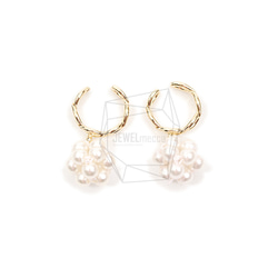 ERG-2092-G [2件裝] 珍珠圓形耳夾耳環 第1張的照片