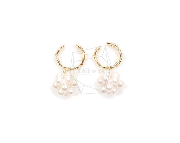 ERG-2092-G【2個入り】パールラウンドイヤーカフ/Pearl Round Earcuffs Earrings 1枚目の画像