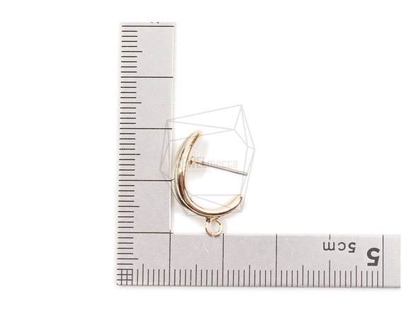 ERG-2097-G [2 件] L 形耳環，L 形耳釘 / 14mm x 20mm 第5張的照片