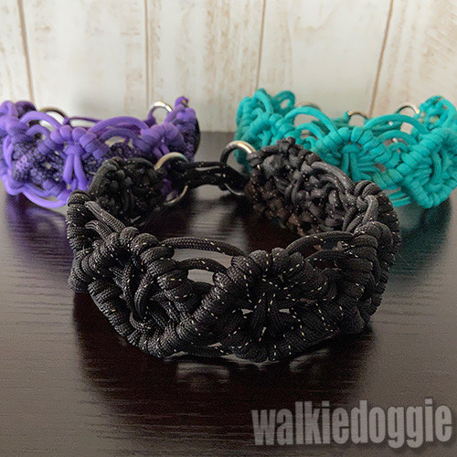 パラコードWD幅広ボヘミアン首輪#518 小型犬〜超大型犬向きハーフチョーク