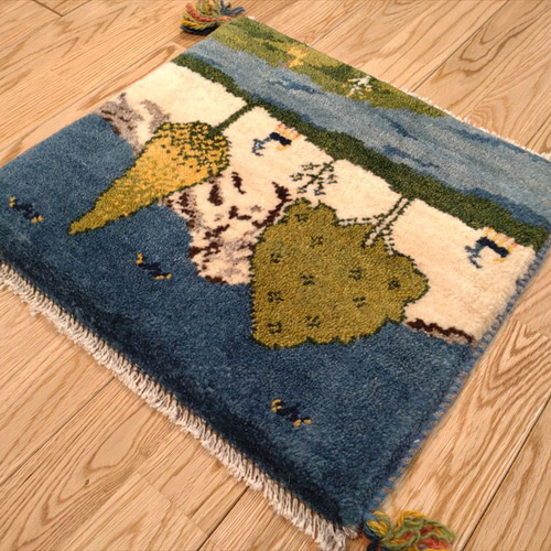 ペルシャギャッベ (ギャベ) チェアマット 43x39cm ギャッベ ラグ