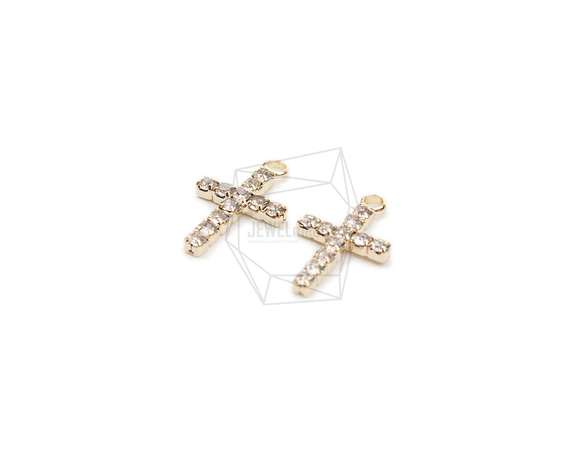 PDT-2595-G【2個入り】シンクロスペンダント,Thin Cross Pendant/11mm X 18mm 2枚目の画像