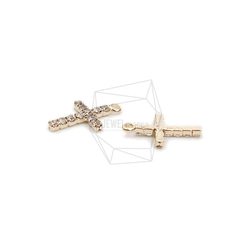 PDT-2595-G【2個入り】シンクロスペンダント,Thin Cross Pendant/11mm X 18mm 3枚目の画像