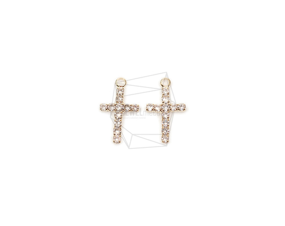 PDT-2595-G【2個入り】シンクロスペンダント,Thin Cross Pendant/11mm X 18mm 1枚目の画像