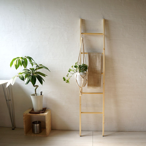 さりげない美しい収納♪スリムラダーラック ハンガー ベルト