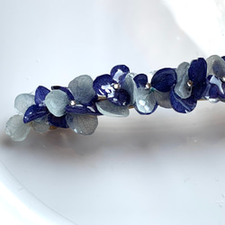 紫陽花バレッタ10cm/blue 5枚目の画像