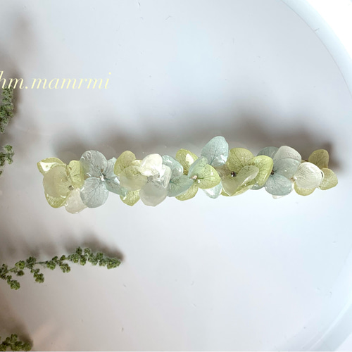 紫陽花バレッタ10cm/リーフカラー バレッタ hm.mamrmi 通販｜Creema 