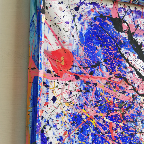 絵画　一点もの ○送料無料原画一点物○『スプラッター/飛沫抽象画#6』インテリア