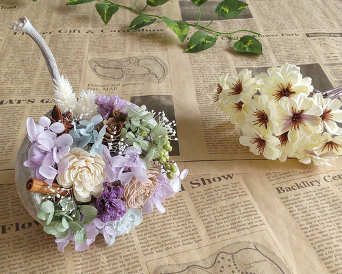 受注制作】幸せの実☆*ホワイトブッダナッツアレンジ☆*パープル