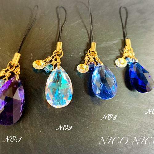 NORIP♡様♡*.スワロフスキー♡サンキャッチャー♡チャーム♡ サンキャッチャー lovely heart *blue* - にじいろかん