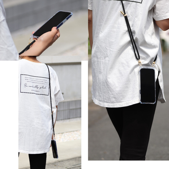 iPhoneケース ショルダー ストラップ付き 16 15 14 13 12 SE クリア 肩掛け おしゃれ シンプル 19枚目の画像