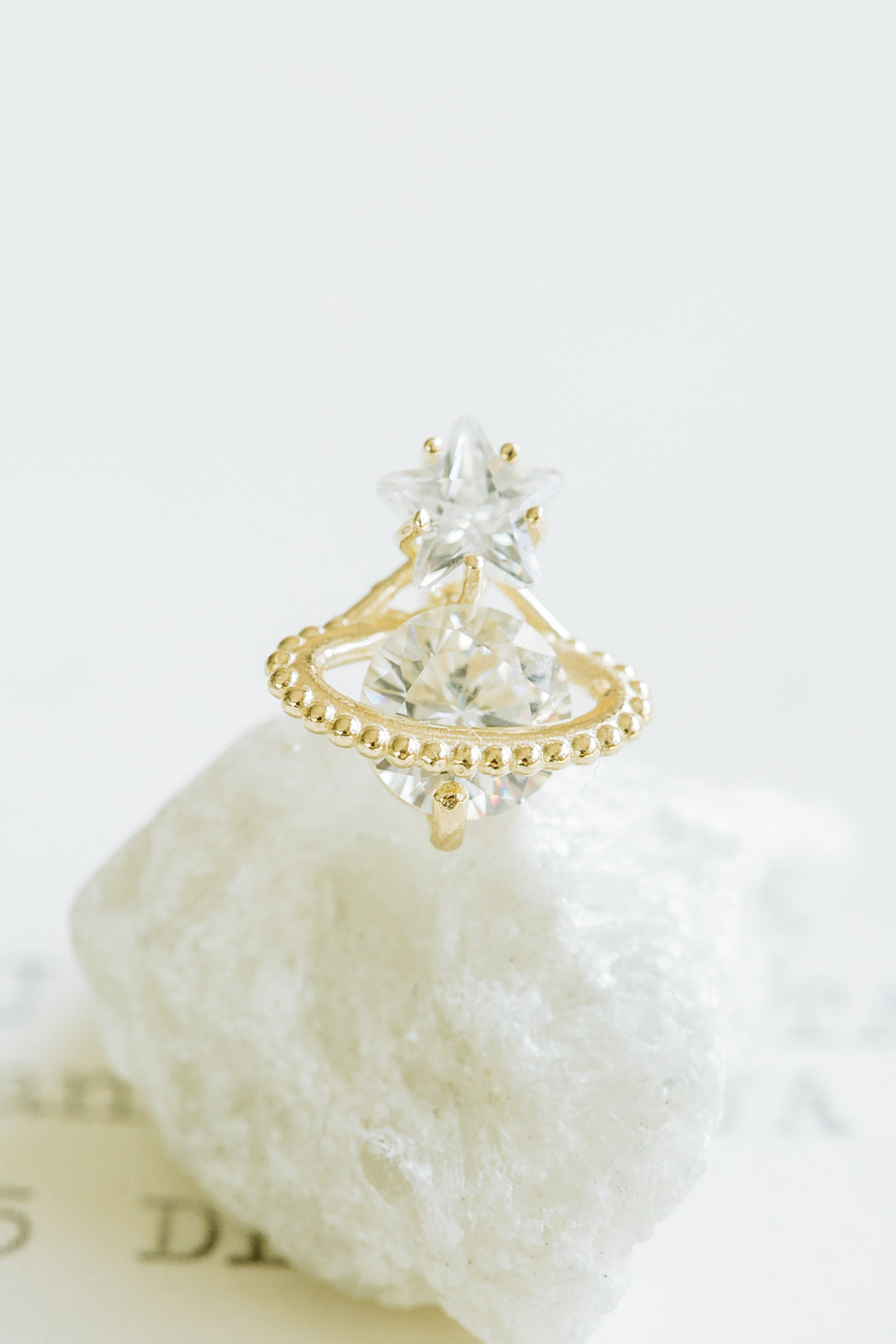 14K金 ゴールド Cz ヘリックス 軟骨 アンチトラガス アウター インナーコンク イヤリング ピアス ラブレット