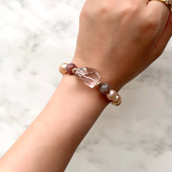 K14GF Amethyst and Botswana Agate Stretch Bracelet 第7張的照片