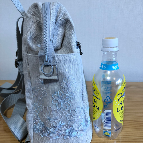 大人のリュック リネン×レース 水色系 リュック・バックパック tumugi  