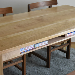 国産材 カバ桜 棚付きダイニングテーブル W140 ダイニング