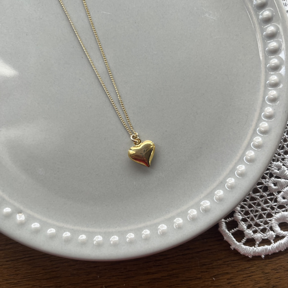 gold Heart necklace♡ゴールドハートネックレス 3枚目の画像