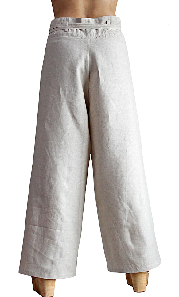亞麻沙龍風格寬褲 (PJJ-001) 第4張的照片