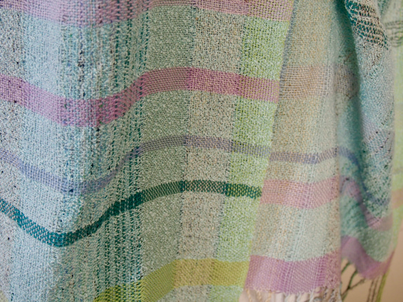 手織り・木綿のストール 4枚目の画像