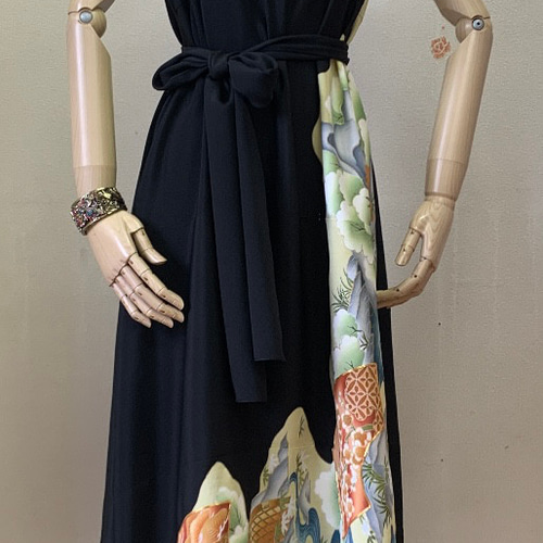 NO:（3）着物リメイク 黒留袖 Aラインドレス&ワンピース ワンピース  