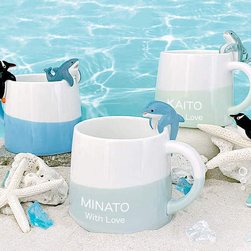 名入れ】敬老の日 可愛いマグカップと陶器製のスプーンのセット まりん