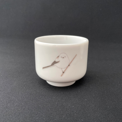 シマチョコ∞シマエナガ利き猪口（左右ペア） おちょこ・ぐい呑み