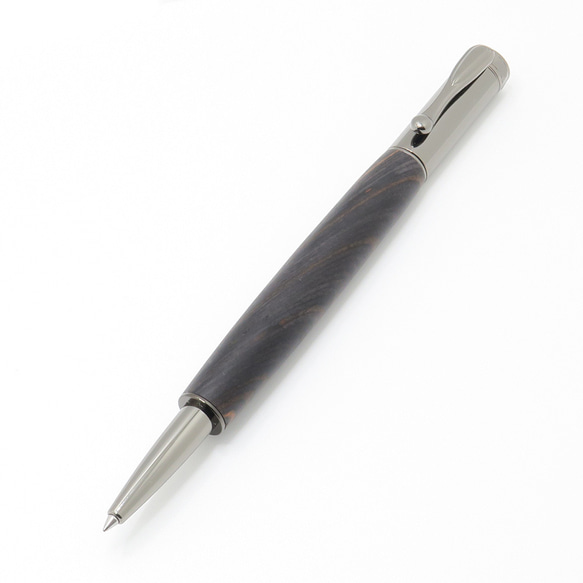 木頭水性圓珠筆 磁性筆帽（黑色硬木；鍍青銅色） 第3張的照片