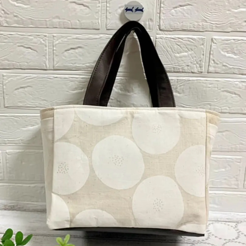 トモタケ あんぱん柄 3つ仕切りトート バッグ ハンドメイド トート