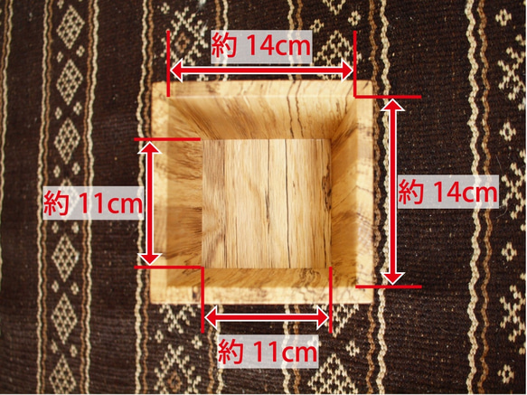 木製 鉢カバー（4号鉢用）ヒノキ材2　植木鉢カバー 6枚目の画像