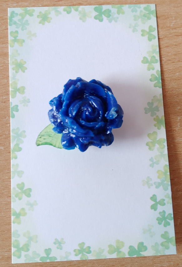 【ハンドメイド】青薔薇 ポニーフック 1枚目の画像