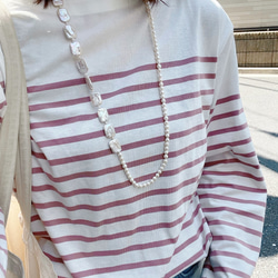 14kgf レクタングルパールロングネックレス 12枚目の画像