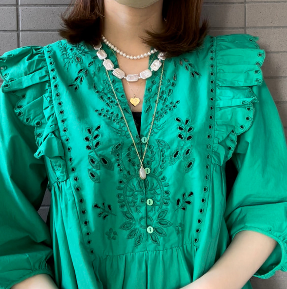 14kgf レクタングルパールロングネックレス 14枚目の画像