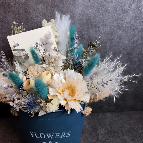 STANDARD・青 【開店祝・新築祝などにも♪】フラワーアレンジメント