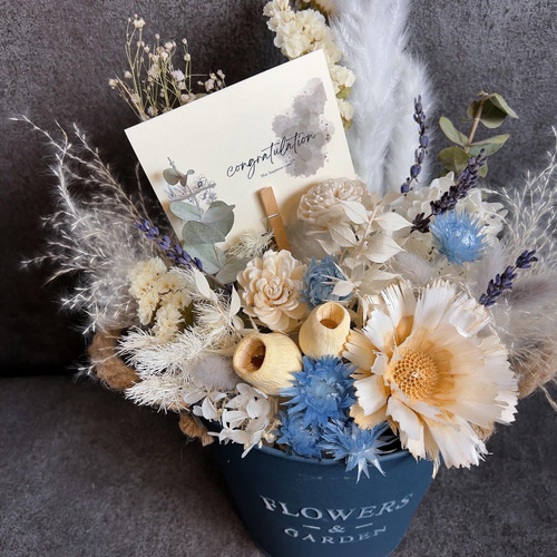 STANDARD・青 【開店祝・新築祝などにも♪】フラワーアレンジメント