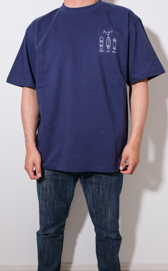 PLAY Logo(Surf) Short sleeve shirt (Indigo)Tシャツ・半袖・インディゴ 2枚目の画像