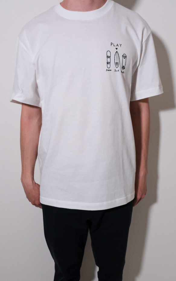 PLAY Logo(Surf) Short sleeve shirt (White)Tシャツ・半袖・ホワイト・白 1枚目の画像