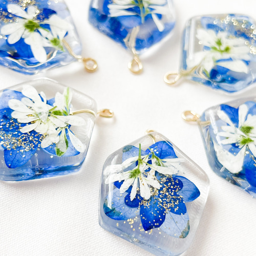 紫陽花 ドライフラワー × ブルー アクリル フラワー 花びら  