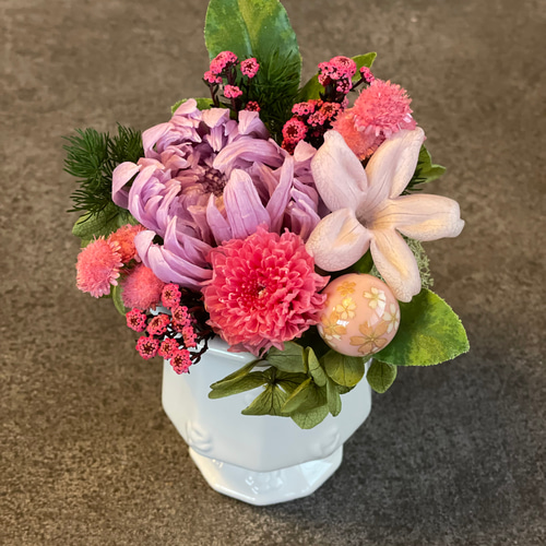 仏花 プリザーブドフラワー「オーブピンク対 プリザーブドフラワー  