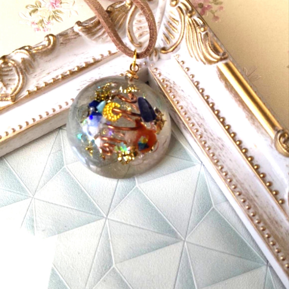 夜空【オルゴナイトネックレス】 瑪瑙、ラピスラズリ ネックレス  