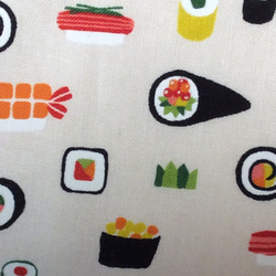 送料無料 立体 布マスク ハンドメイド かわいい 寿司 すし 食物 えび  いくら 和柄 生成り色系 (裏地白) 着物 7枚目の画像