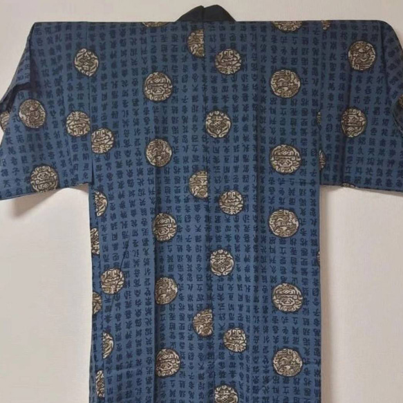 半袖 アロハシャツ オープンカラーシャツ 着物リメイク 漢字 龍 ドラゴン 中国 7枚目の画像