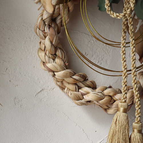 無垢のしめ縄2026】しめ縄リース / ドライフラワー しめ飾り しめ縄