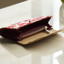 [短夾 日本花布] #10 紅色繁星花 - 布 小財布 卡夾 錢包 第6張的照片