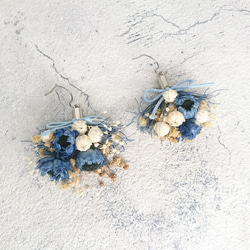 【一点物】本物のお花のアクセサリー ピアス イヤリング プリザーブドフラワー 2枚目の画像