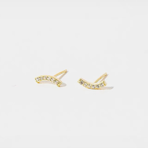 ピアス ジルコニア カーブラインピアス 18kgp 定番 高品質